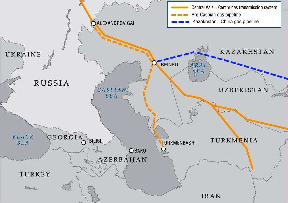 Kazakhstan China pipeline Map
