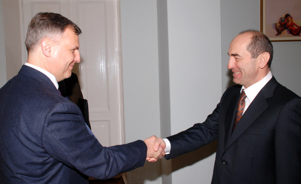 H.E. Ambassador Raul de Luzenberger and H.E. President of Armenia Robert Kocharian, February, 2008