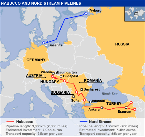 nabucco nord stream pipeline map