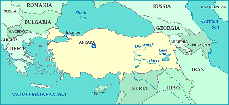 Turkey  Armenia Map